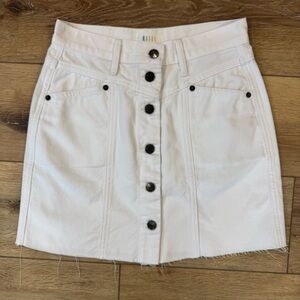 Rails White Denim Button Front Mini Skirt Size 2